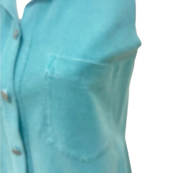 Gramicci sleeveless green collared top silver buttons chest pocket medium - Picture 7 of 12